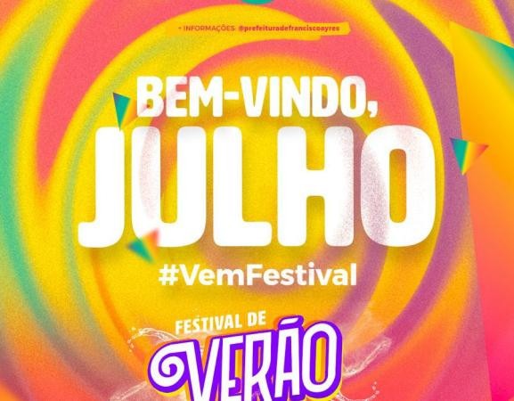 A Prefeitura Municipal de Francisco Ayres convidam a todos para o Festival de Verão na Prainha de 21 a 28 de Julho.